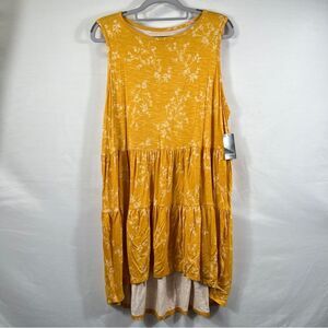 Torrid NWT Yellow Floral Tiered Babydoll Blouse 0669